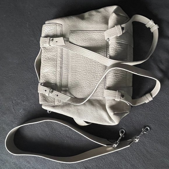 SHOP CLOSING / FINAL PRICE: All Saints Vincent blue-gray leather backpack - Picture 9 of 11